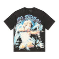 Life Hustlere Blue & White Graphic Black T-Shirt
