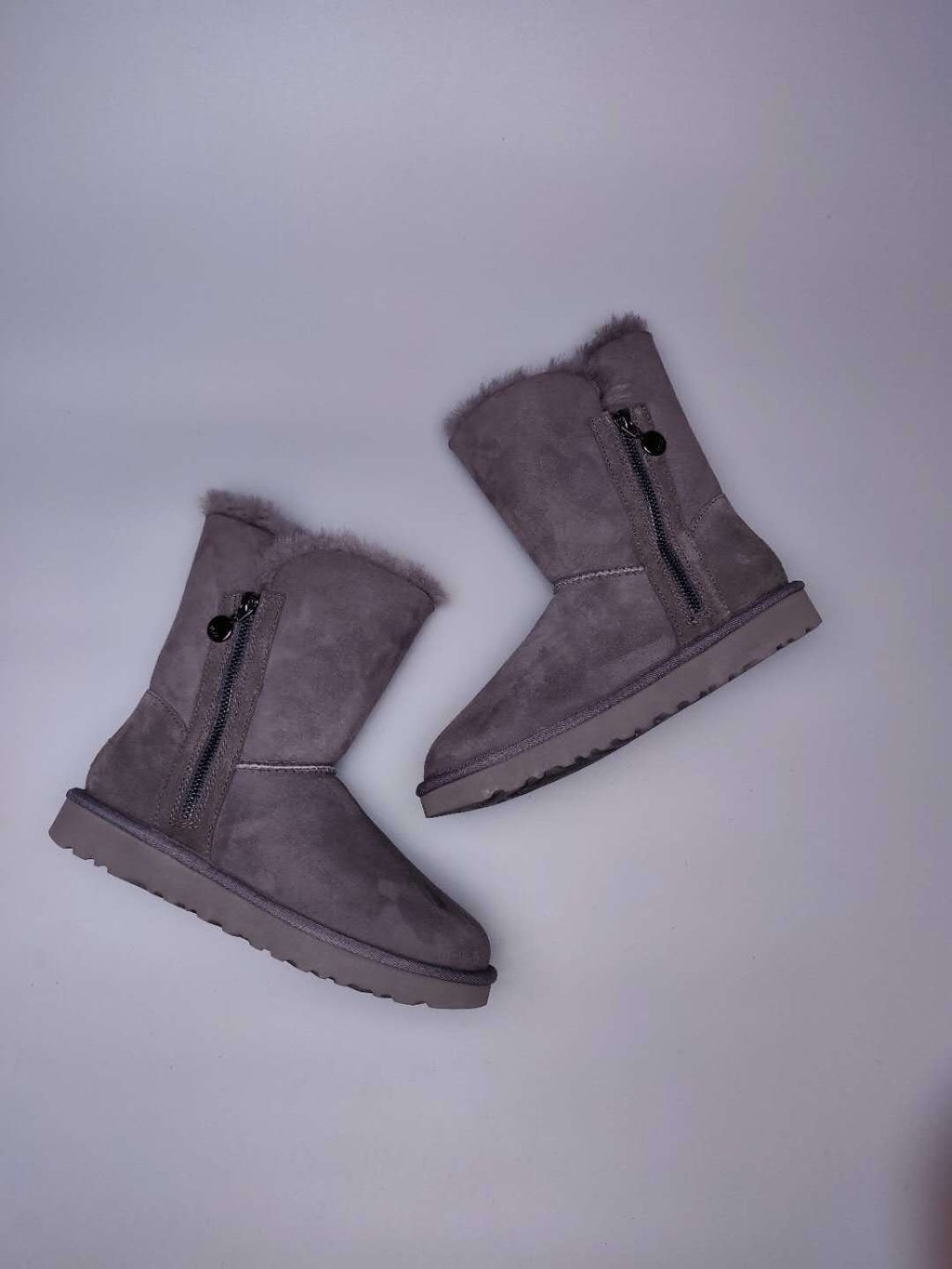2480 Side-Zip Mid-Calf Boots – Gray