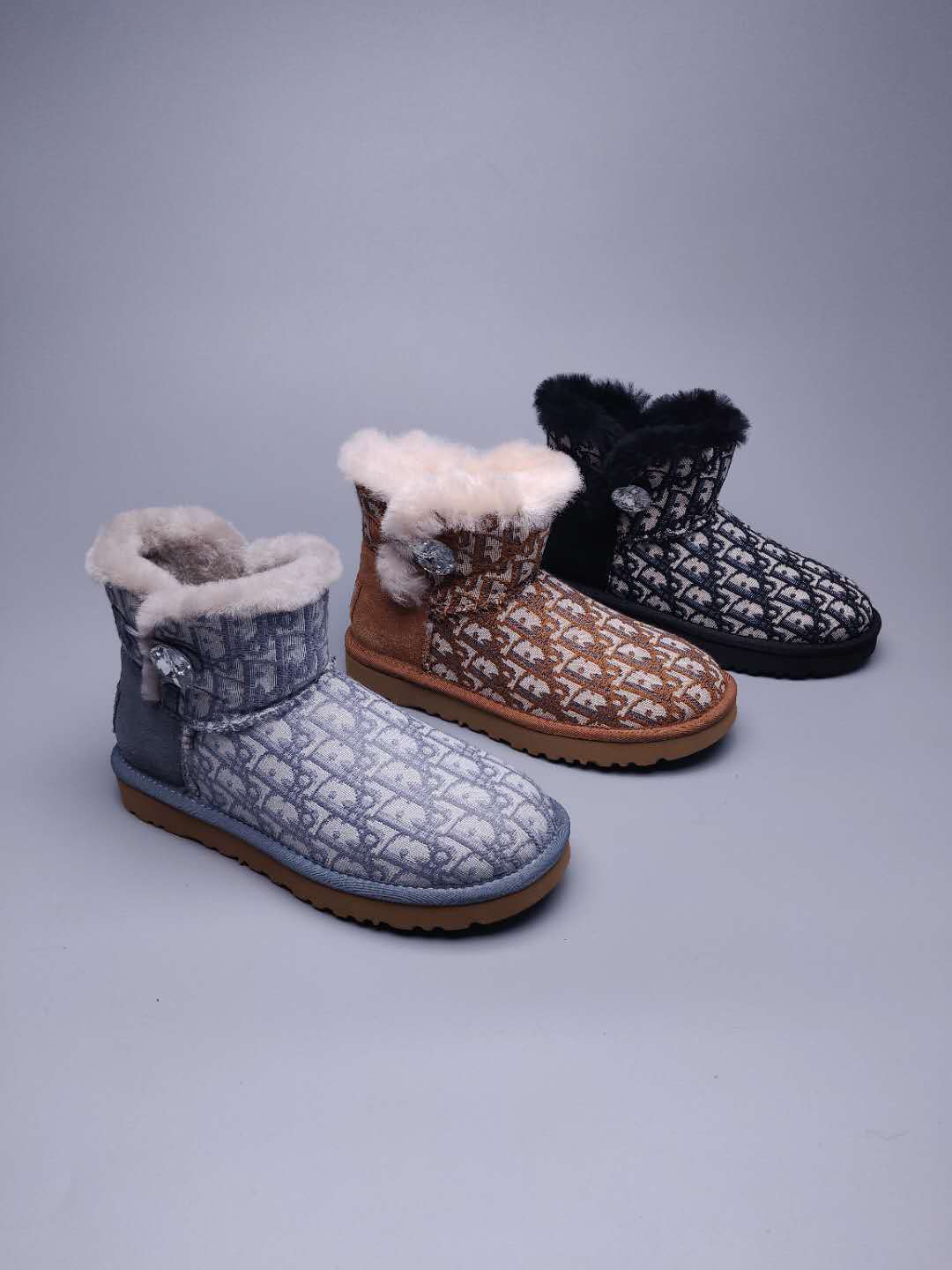 6554 Fabric-Texture Shoes – Chestnut
