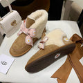 7888 Daisy Chain-and-Ribbon Detail Shoes – Chestnut