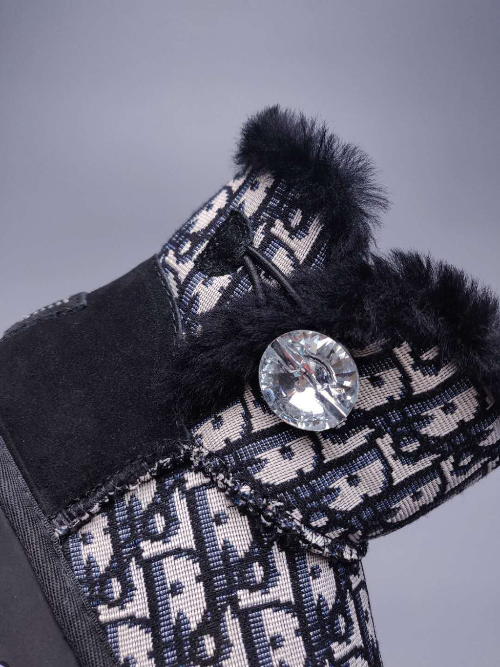 6554 Fabric-Texture Shoes – Black
