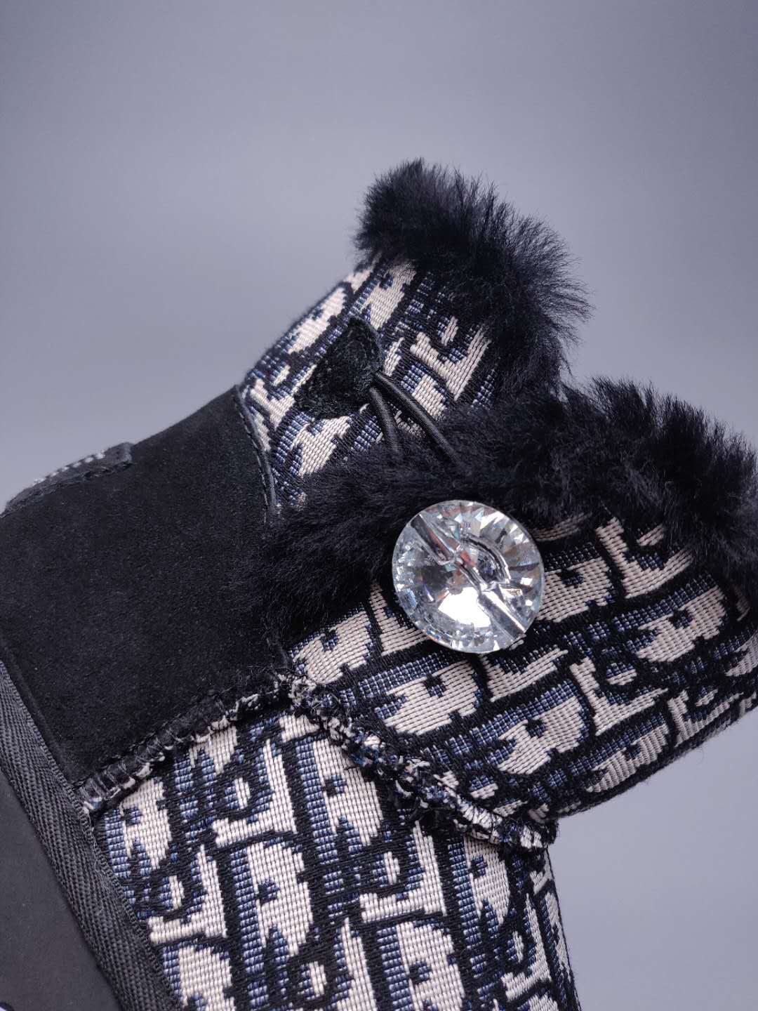 6554 Fabric-Texture Shoes – Black