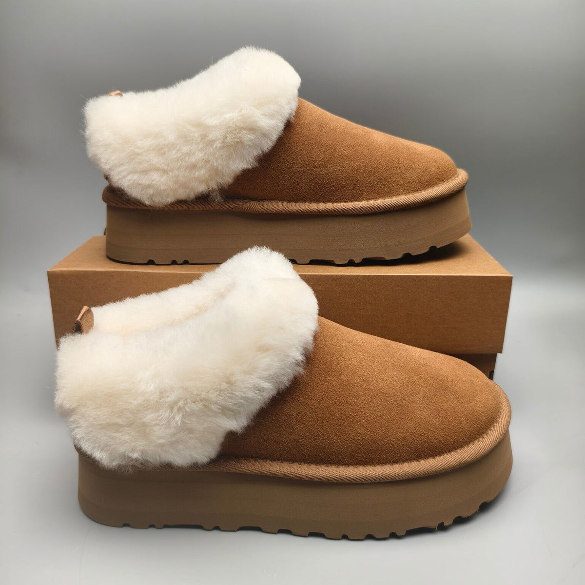 1393 Suede-Style Platform Slip-On Shoes – Chestnut