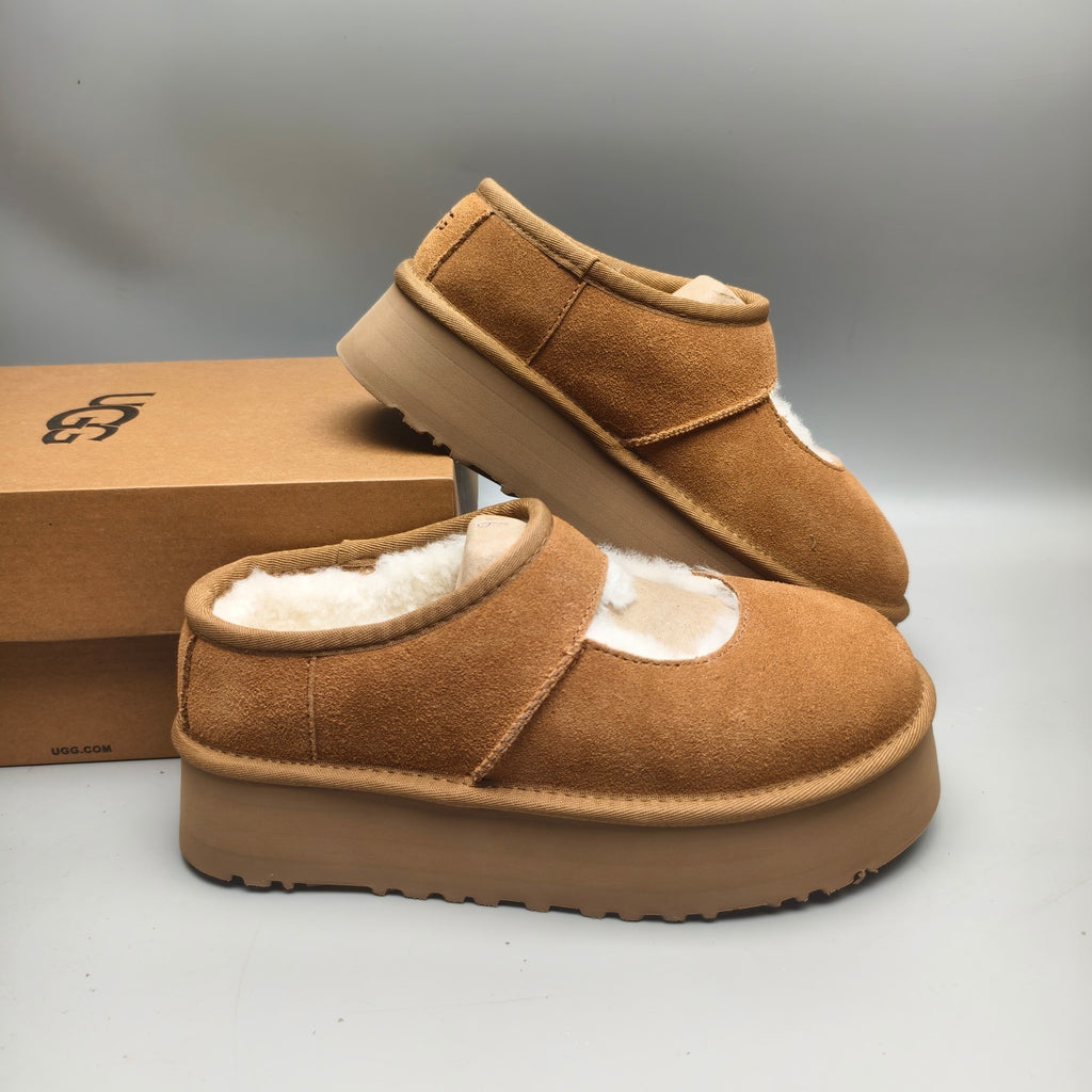 7612 Platform Mary Jane Fashion Shoes – Chestnut