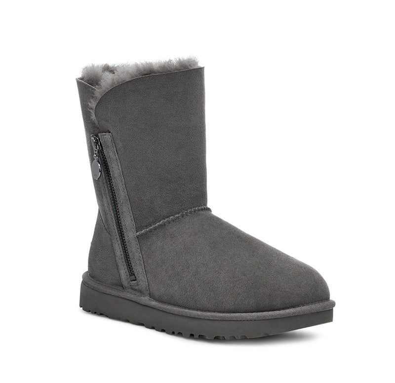 2480 Side-Zip Mid-Calf Boots – Gray