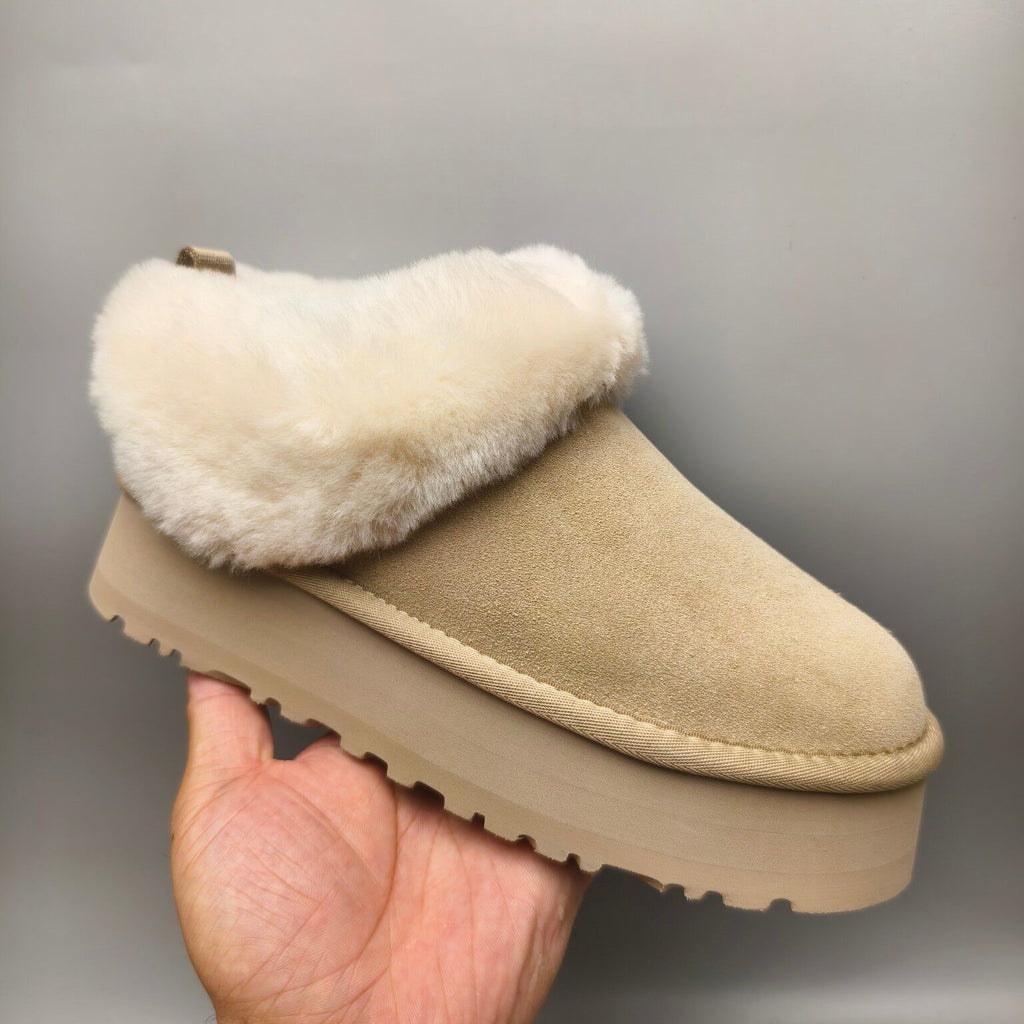 1393 Suede-Style Platform Slip-On Shoes – Sand