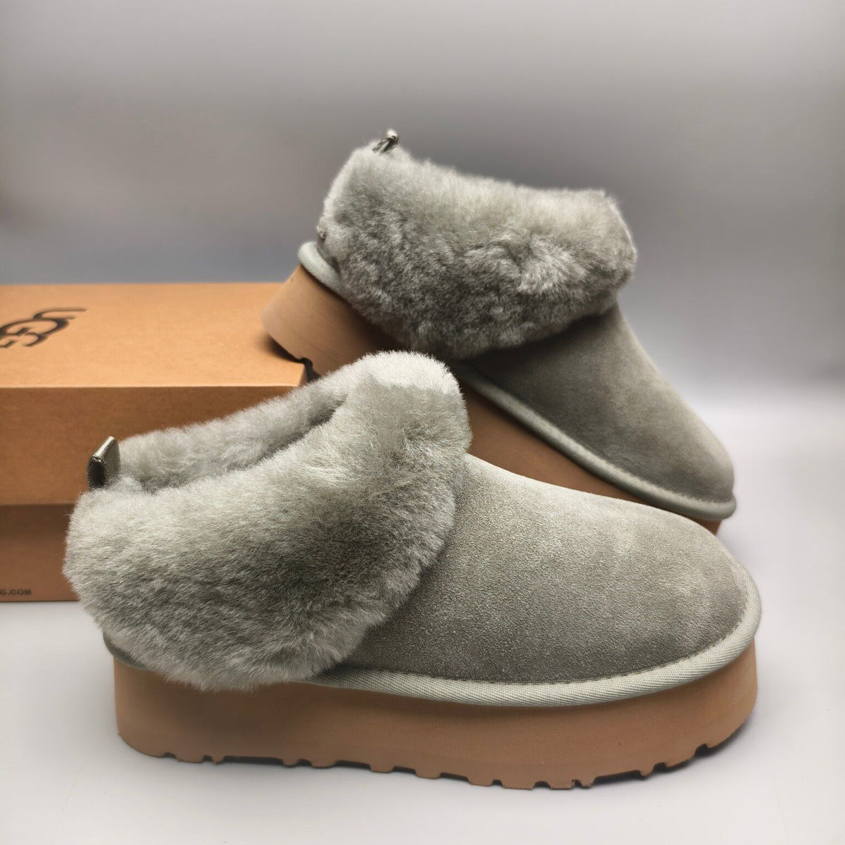 1393 Suede-Style Platform Slip-On Shoes – Green