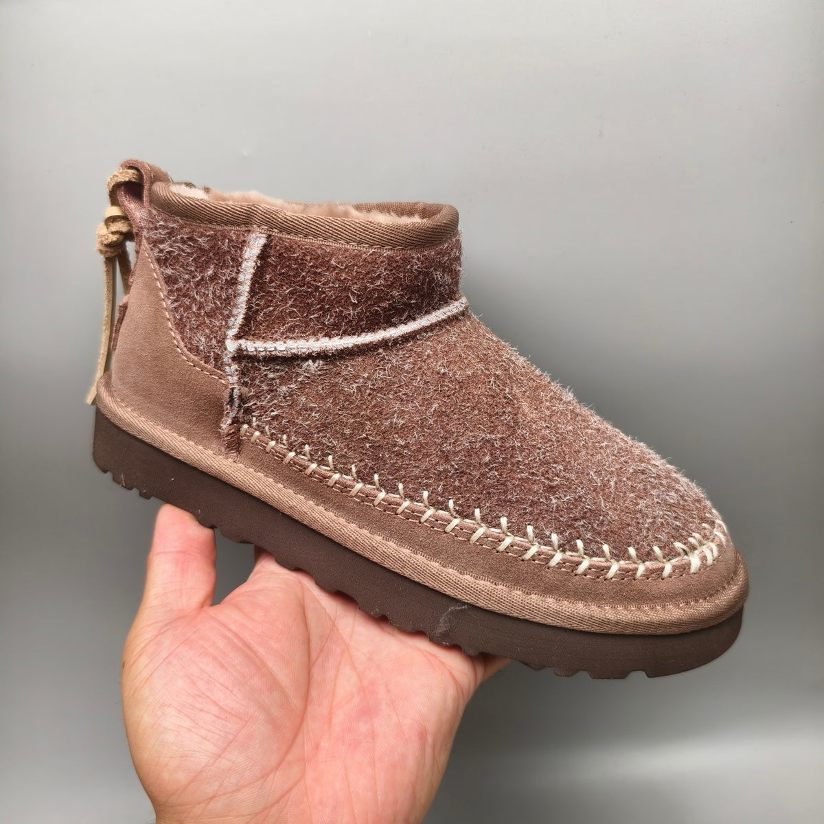 1538 Suede-Style Shoes with Back Strap – Brown