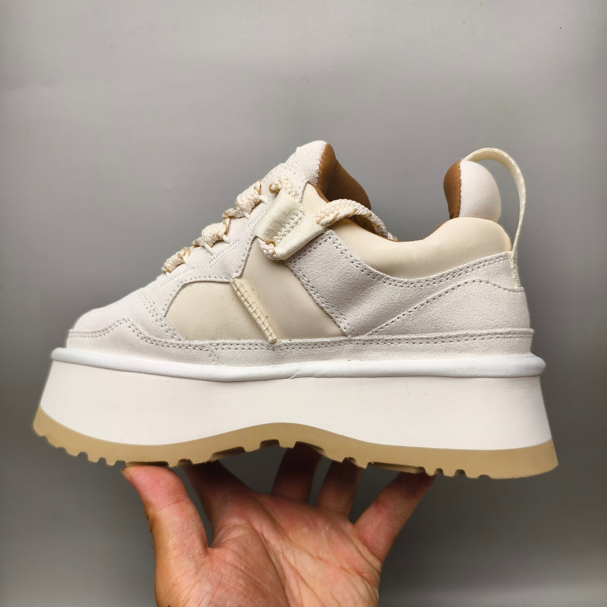 1541 Chunky Platform Lace-Up Sneakers – White