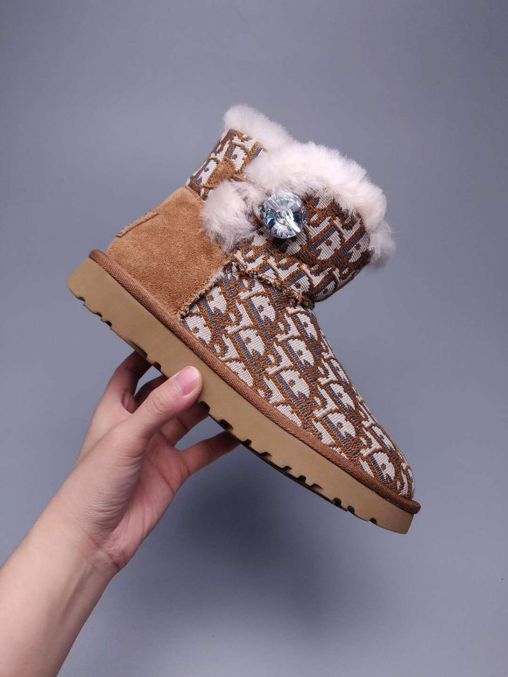 6554 Fabric-Texture Shoes – Chestnut