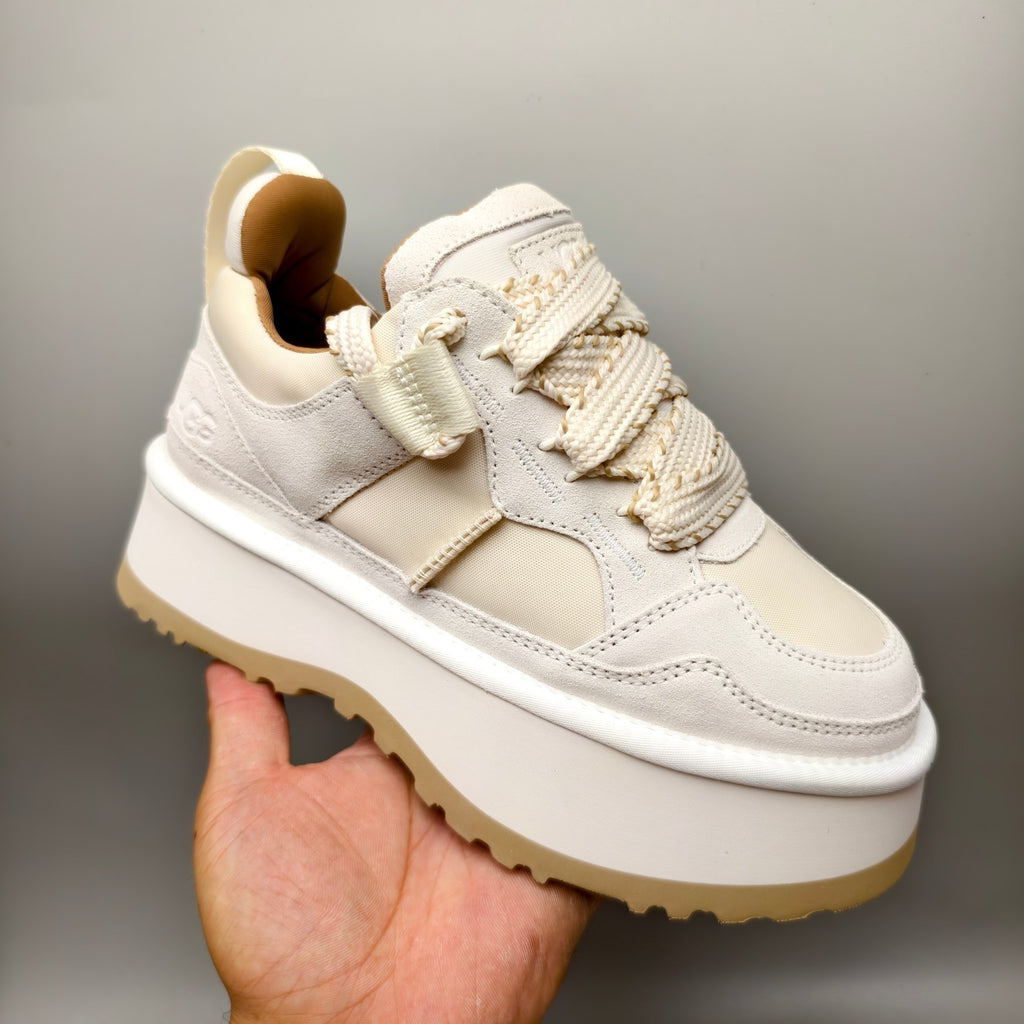 1541 Chunky Platform Lace-Up Sneakers – White