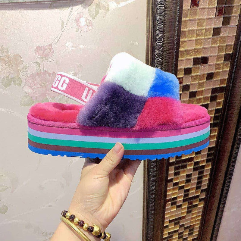 3490 Platform Sandals – Fuchsia Colorblock