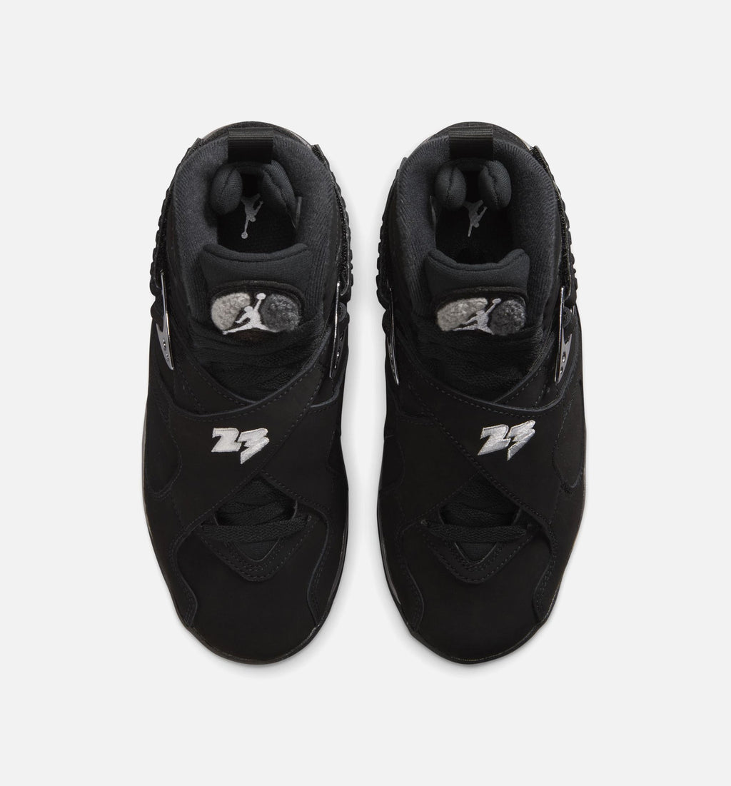 Air Jordan 8 Retro Chrome Grade School Lifestyle Shoe - Black/White/Light Graphite