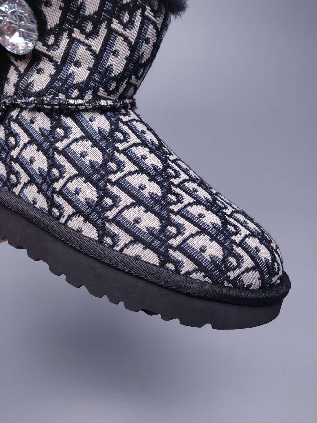 6554 Fabric-Texture Shoes – Black