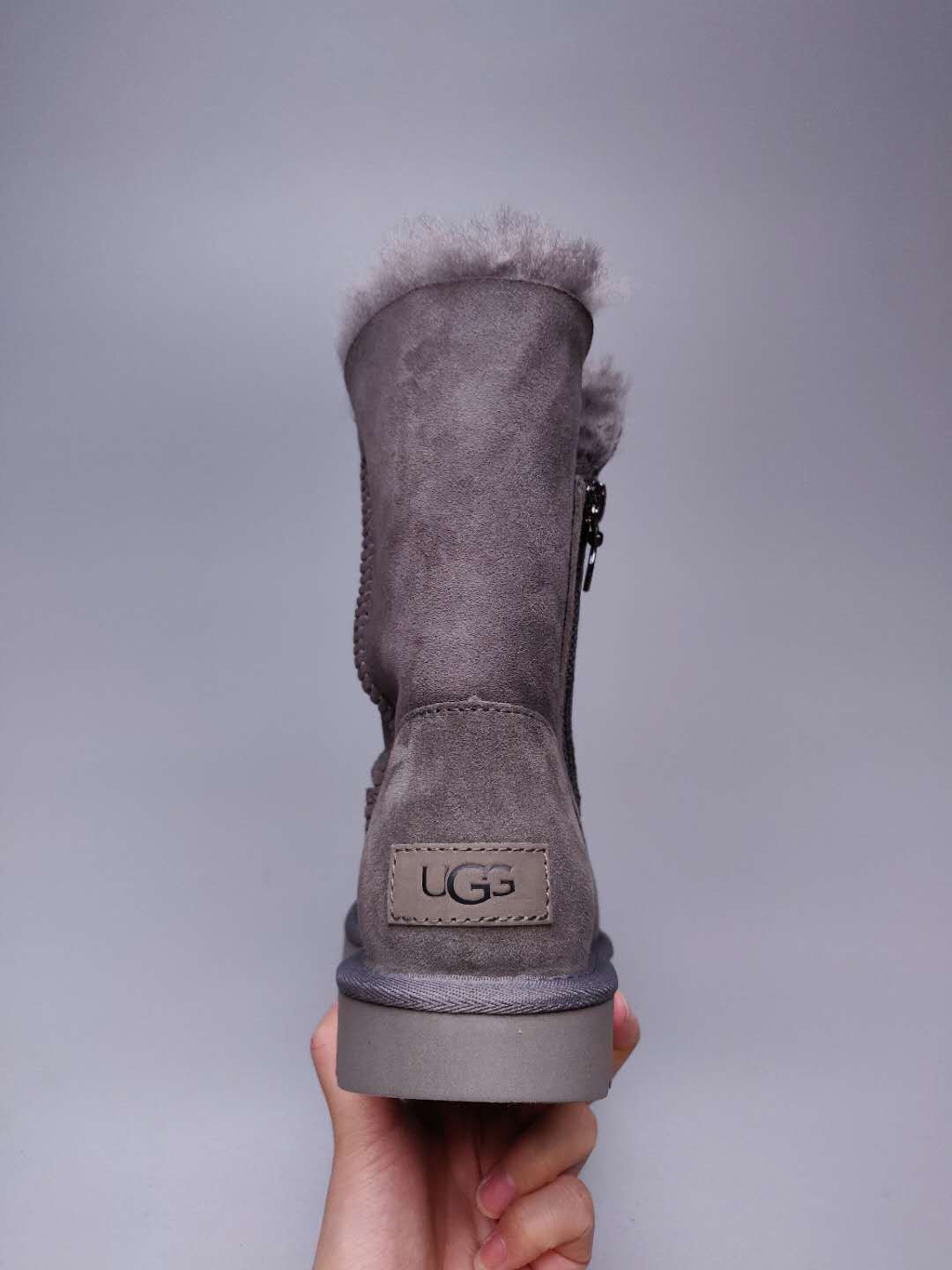 2480 Side-Zip Mid-Calf Boots – Gray