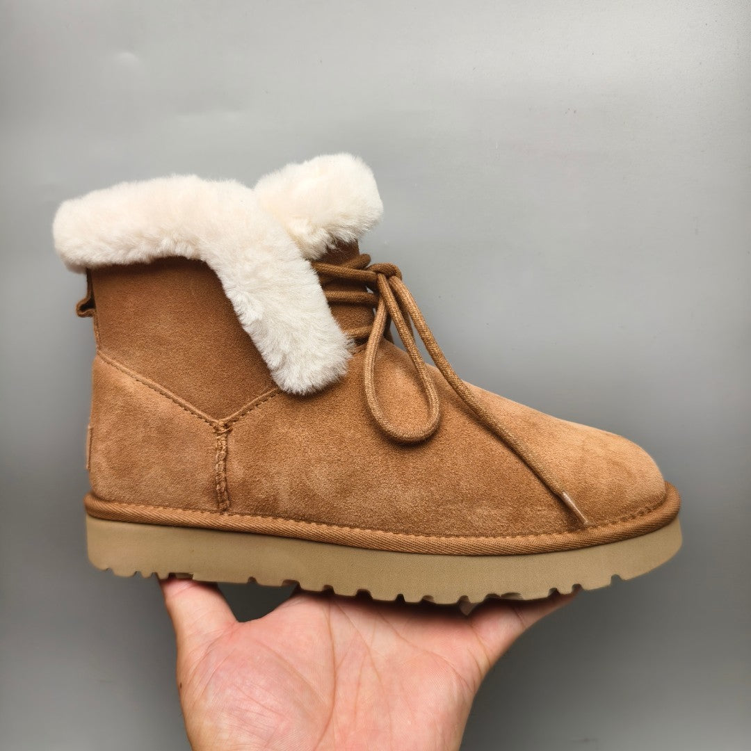 4576 Lace-Up Mid-Calf Casual Boots – Chestnut