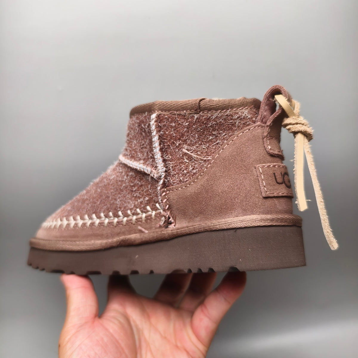 1538 Suede-Style Shoes with Back Strap – Brown