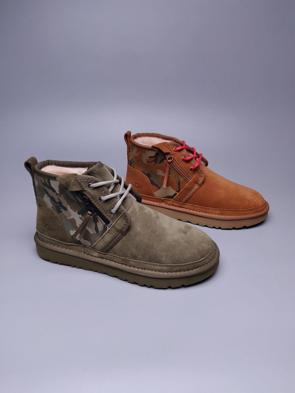 4193 Men's Colorblock Camo Shoes – Army Green