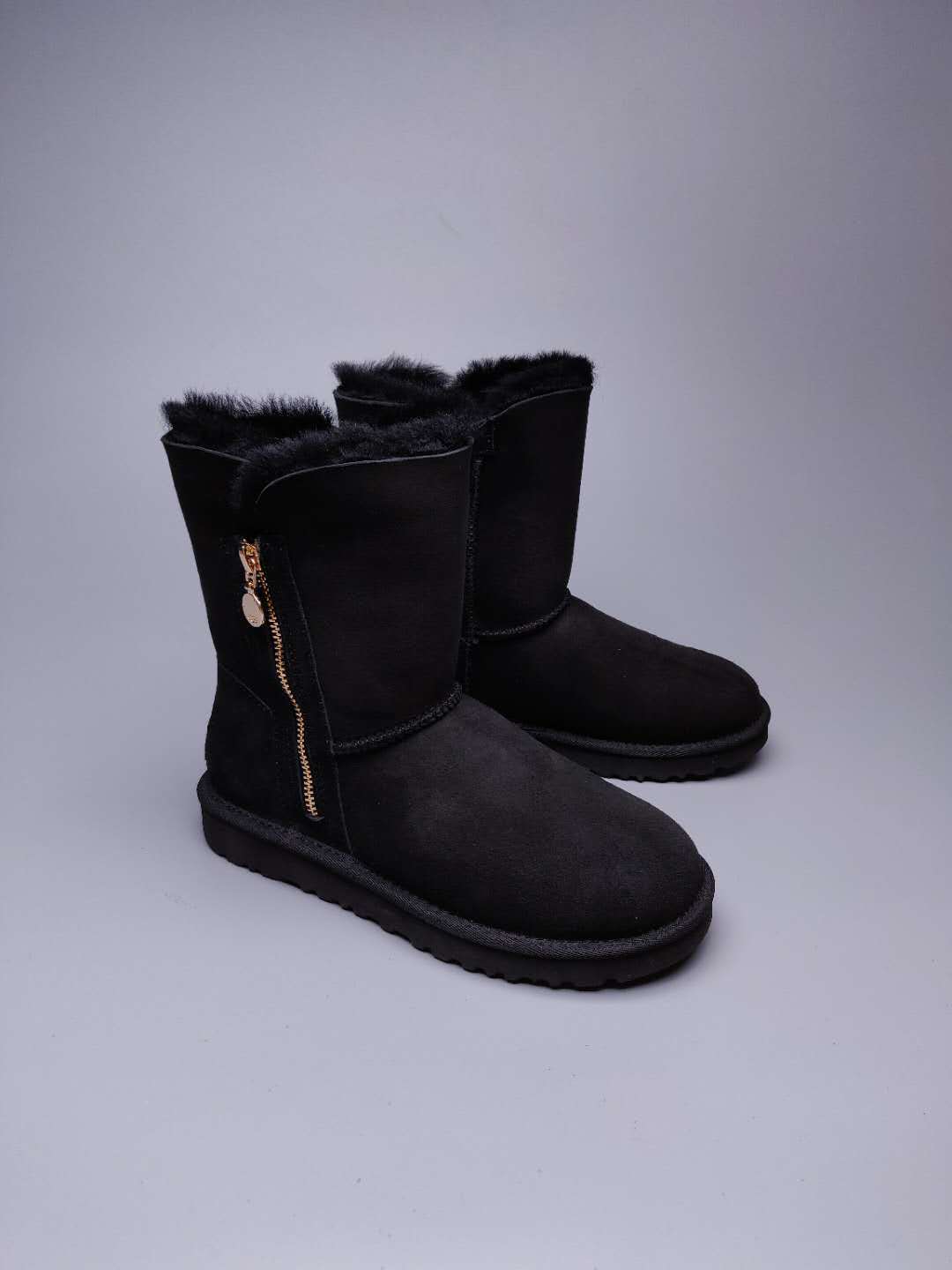2480 Side-Zip Mid-Calf Boots – Black