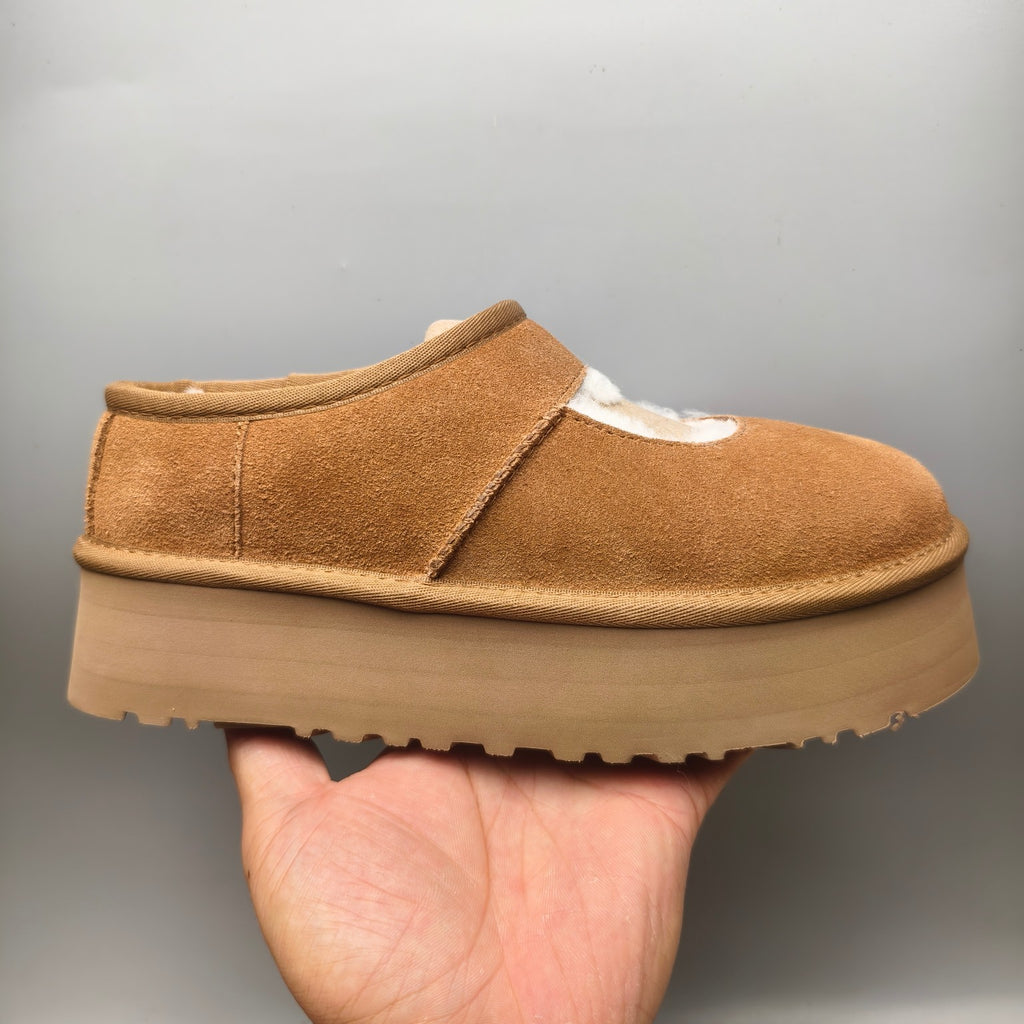7612 Platform Mary Jane Fashion Shoes – Chestnut