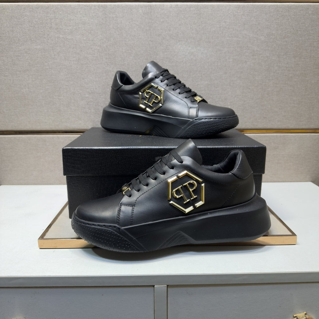 Philipp Plein Men's Black Gold-Accent Sneakers
