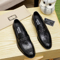 Gucci Black Textured Slip-On Loafers