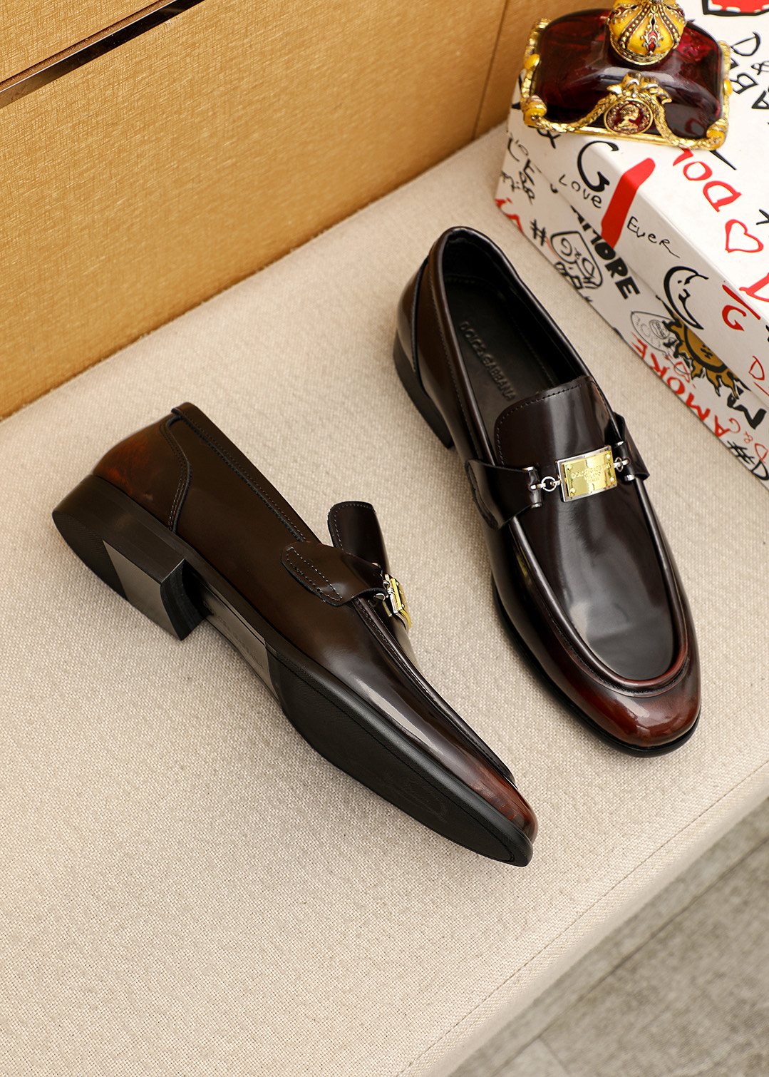 Dolce & Gabbana Dark Brown Buckle Loafers