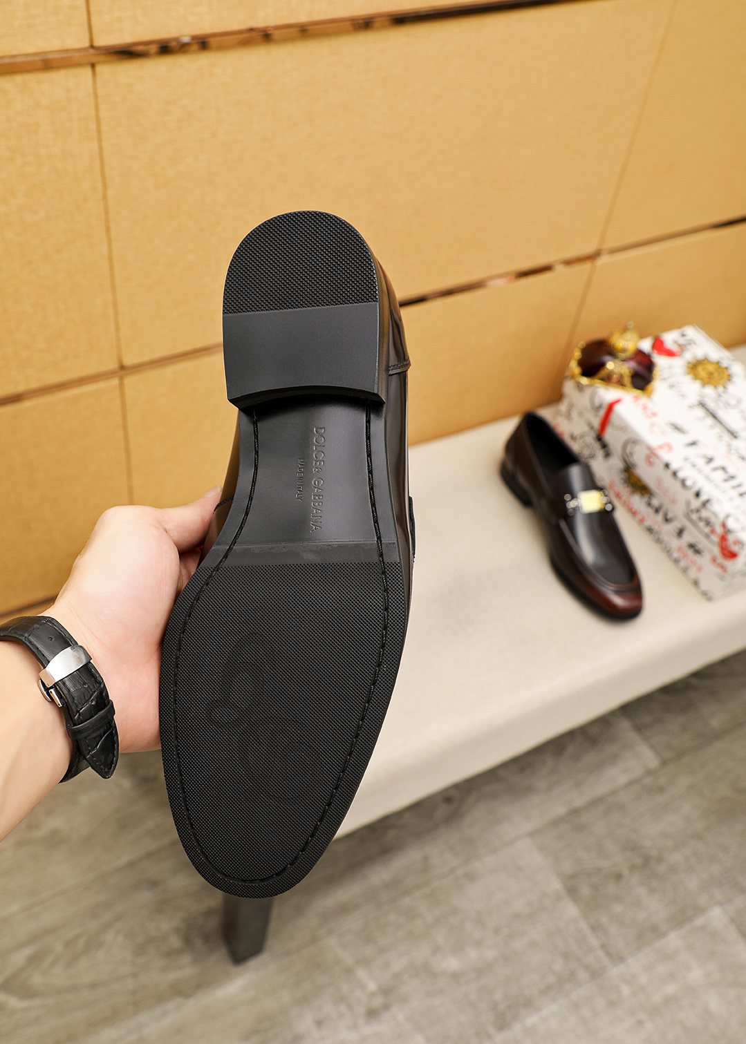 Dolce & Gabbana Dark Brown Buckle Loafers