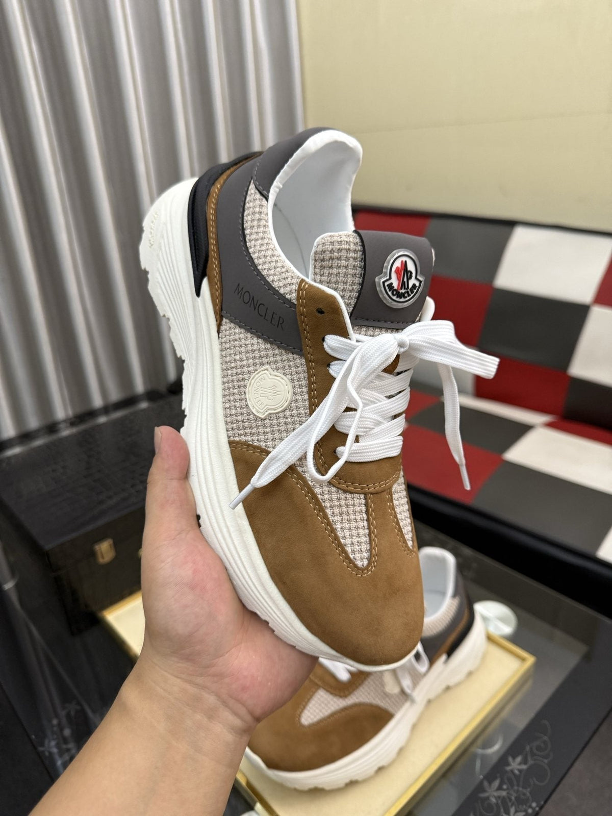 Moncler Men's Mesh Panel Sneakers - Padded Collar