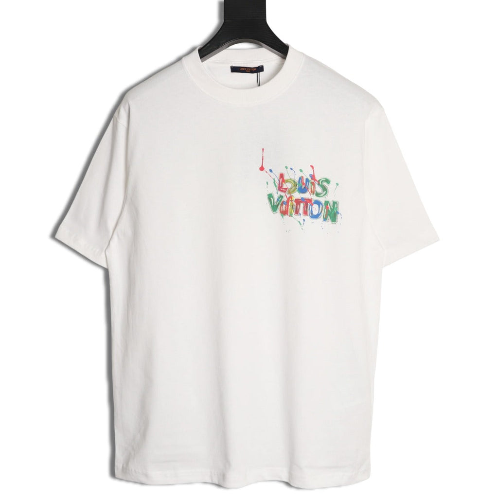 Louis Vuitton Graffiti-Style Chest-Lettering Short-Sleeve T-Shirt - Cream